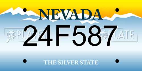 24F587 Nevada License Plate