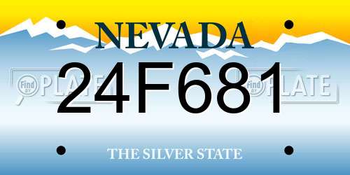 24F681 Nevada License Plate