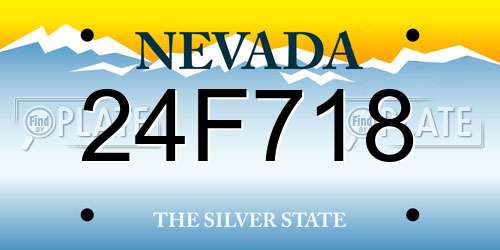 24F718 Nevada License Plate