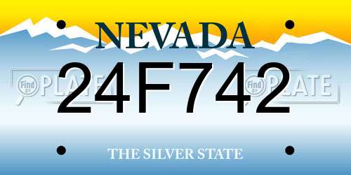 24F742 Nevada License Plate