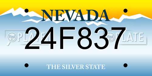 24F837 Nevada License Plate