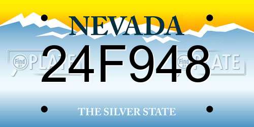 24F948 Nevada License Plate