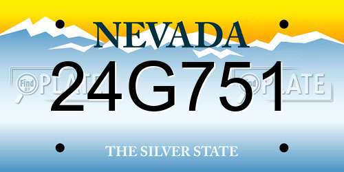 24G751 Nevada License Plate