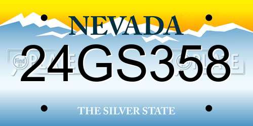 24GS358 Nevada License Plate