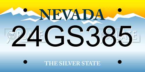 24GS385 Nevada License Plate