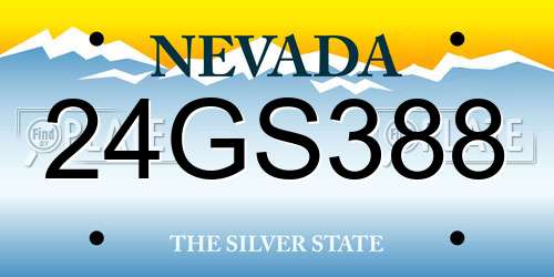 24GS388 Nevada License Plate