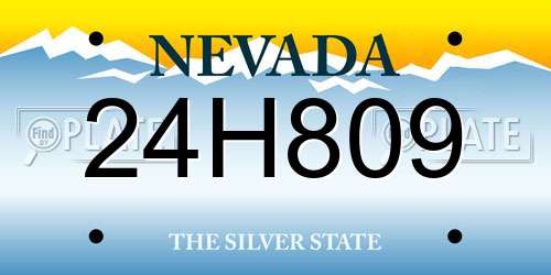 24H809 Nevada License Plate