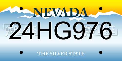 24HG976 Nevada License Plate