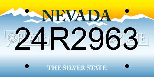 24R2963 Nevada License Plate