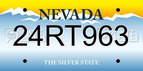 24RT963 Nevada License Plate