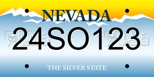 24SO123 Nevada License Plate
