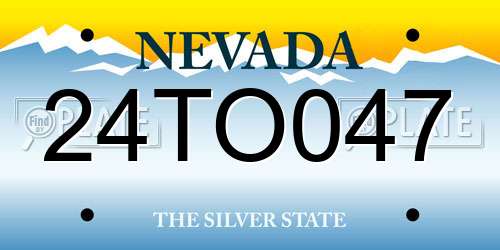 24TO047 Nevada License Plate