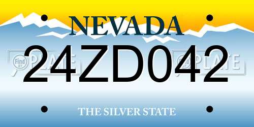 24ZD042 Nevada License Plate
