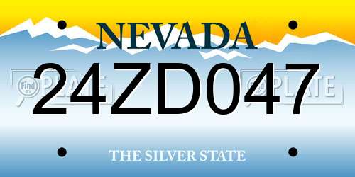24ZD047 Nevada License Plate