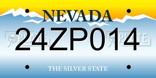 24ZP014 Nevada License Plate