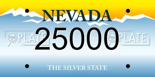 25000 Nevada License Plate