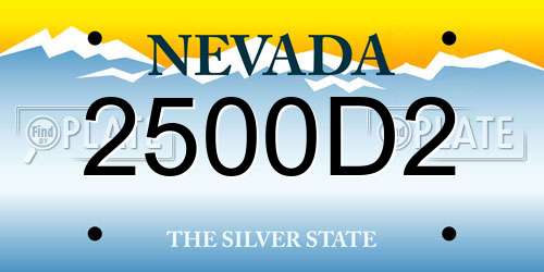2500D2 Nevada License Plate