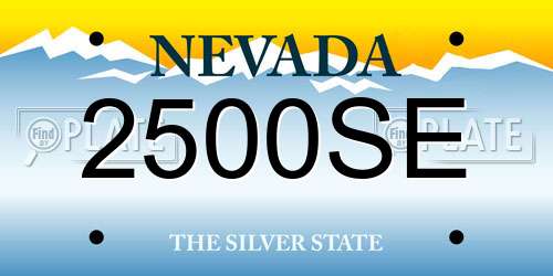 2500SE Nevada License Plate