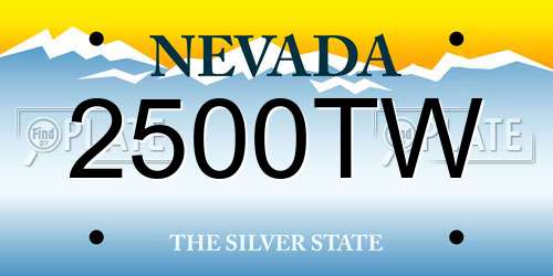 2500TW Nevada License Plate