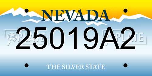25019A2 Nevada License Plate
