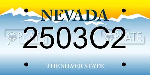 2503C2 Nevada License Plate
