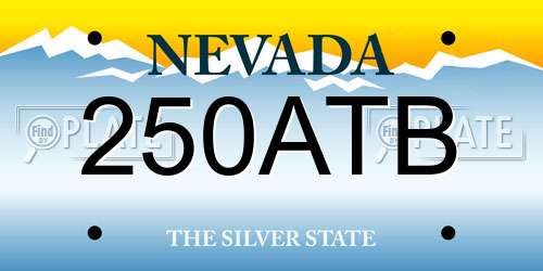250ATB Nevada License Plate