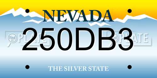 250DB3 Nevada License Plate