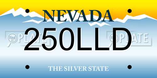 250LLD Nevada License Plate