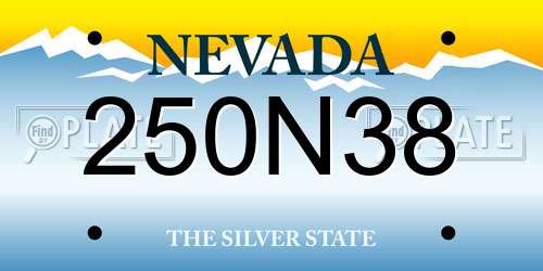 250N38 Nevada License Plate