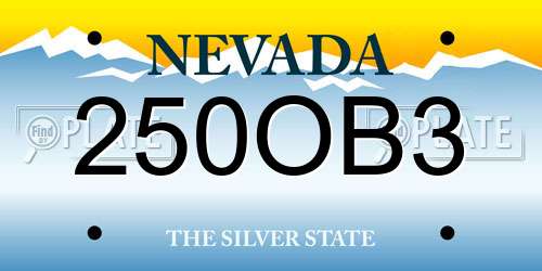 250OB3 Nevada License Plate