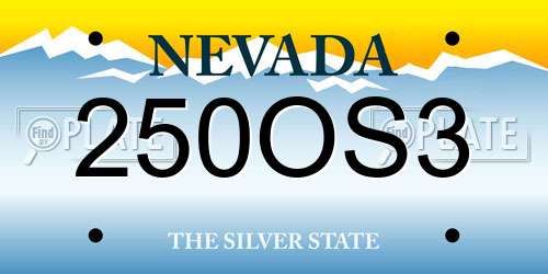 250OS3 Nevada License Plate