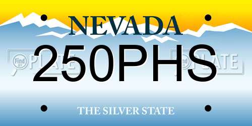 250PHS Nevada License Plate