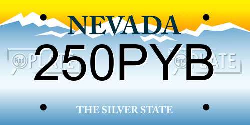 250PYB Nevada License Plate