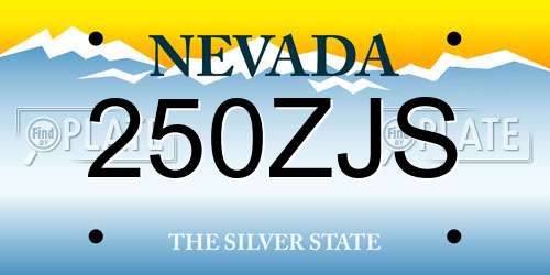 250ZJS Nevada License Plate