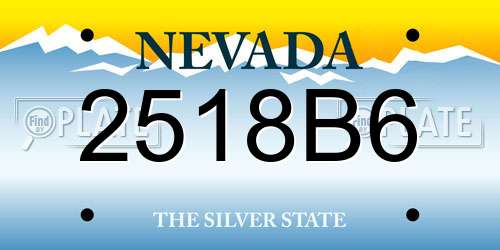 2518B6 Nevada License Plate