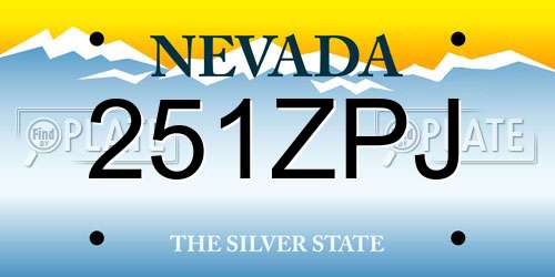 251ZPJ Nevada License Plate