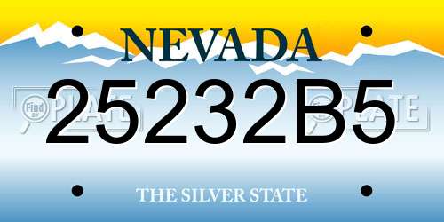 25232B5 Nevada License Plate