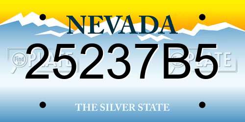 25237B5 Nevada License Plate
