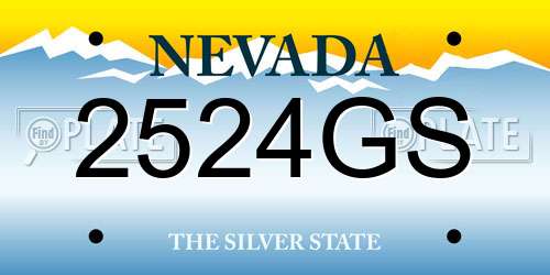 2524GS Nevada License Plate