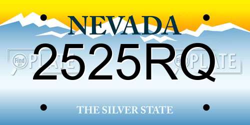 2525RQ Nevada License Plate