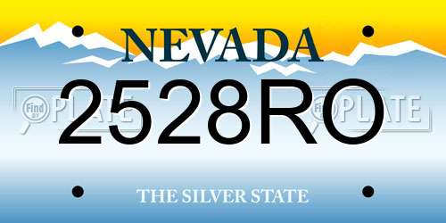 2528RO Nevada License Plate