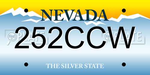 252CCW Nevada License Plate