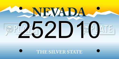 252D10 Nevada License Plate