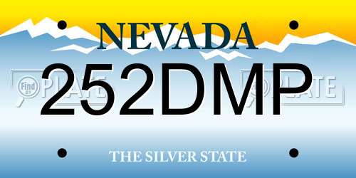 252DMP Nevada License Plate