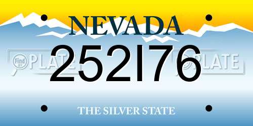 252I76 Nevada License Plate