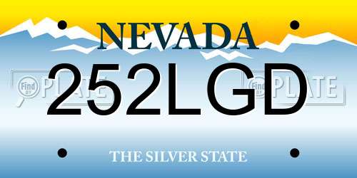 252LGD Nevada License Plate