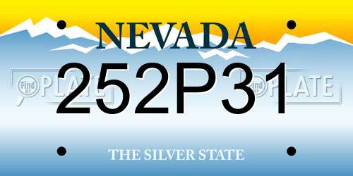 252P31 Nevada License Plate