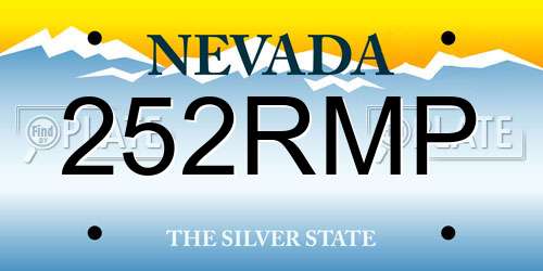 252RMP Nevada License Plate