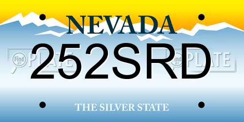 252SRD Nevada License Plate