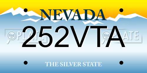 252VTA Nevada License Plate